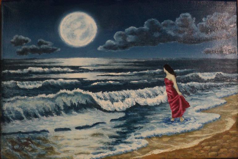 Lunar attraction Painting by Юрий Сергеевич Пышный | Saatchi Art