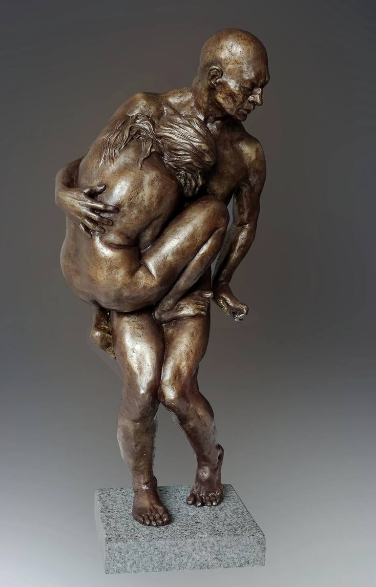 Original Impressionism Love Sculpture by Svetlana Saveljeva