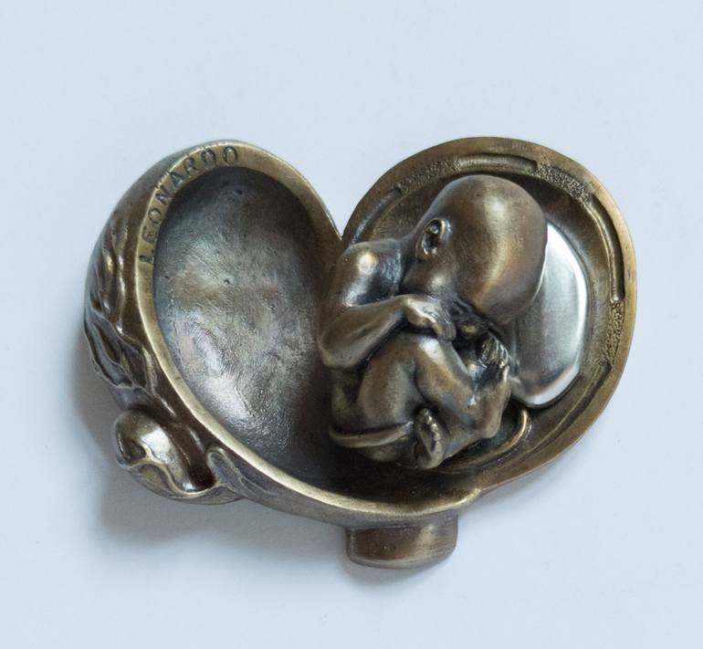 Original Women Sculpture by Svetlana Saveljeva | Figurative Art on Bronze | The little heart
