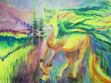 Print of Abstract Expressionism Horse Paintings by Yana Danekina
