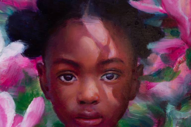 Original Portraiture Children Painting by Anastasiia Borodina