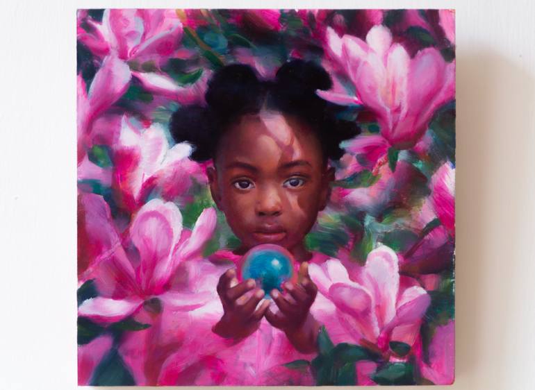 Original Portraiture Children Painting by Anastasiia Borodina