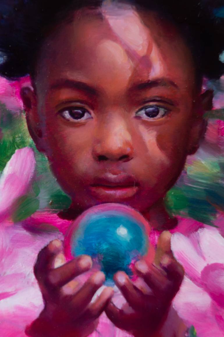 Original Portraiture Children Painting by Anastasiia Borodina