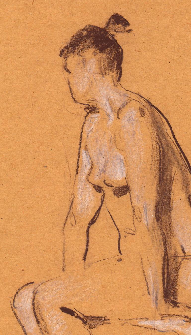 Original Realism Nude Drawing by Anastasiia Borodina