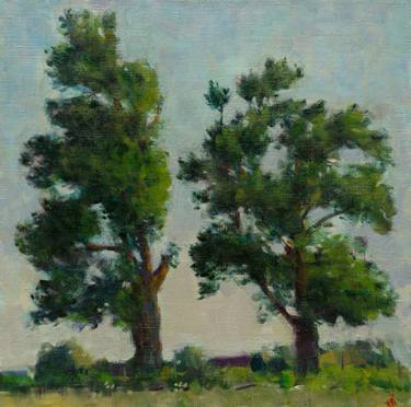 Original Impressionism Tree Paintings by Anastasiia Borodina