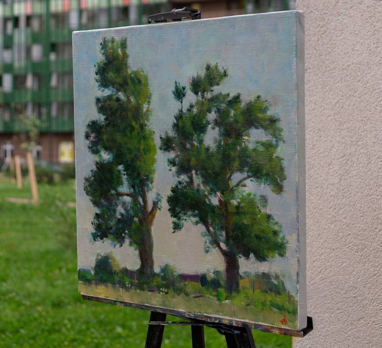 Original Impressionism Tree Painting by Anastasiia Borodina