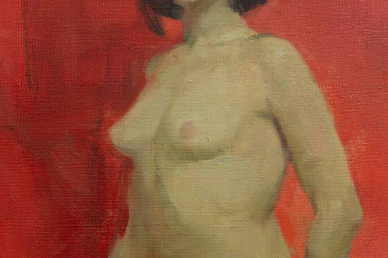 Original Figurative Nude Painting by Anastasiia Borodina