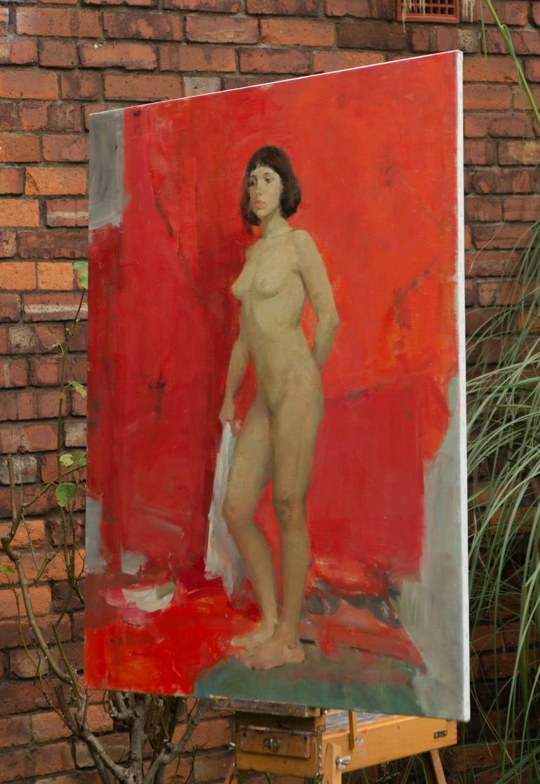 Original Figurative Nude Painting by Anastasiia Borodina