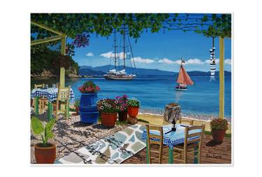 Copy of Skiathos Taverna Sklithri Giclee limited edition A3 print thumb