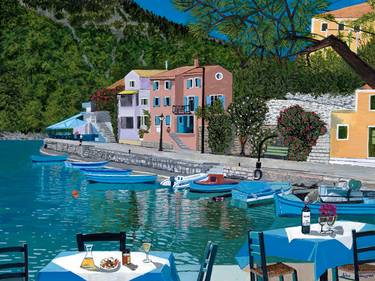 Assos Harbour Kefalonia Giclee Limited Edition print thumb