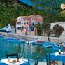 This is a Framed Giclee print from my Oil Painting of Assos Kefalonia Harbour, The picture is now the Book cover for a friends Romantic novel set on the Island