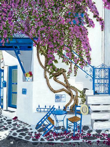 Skiathos Town Pan Silver shop Giclee Limited Edition Print thumb