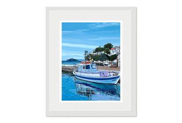 Skiathos Water Taxi Framed Giclee limited edition print thumb