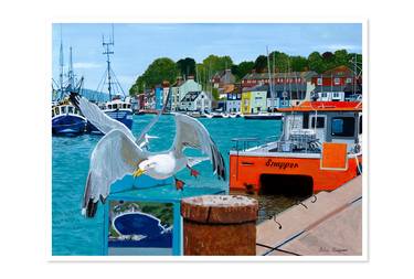 Seagulls at Weymouth Giclee limited edition print thumb