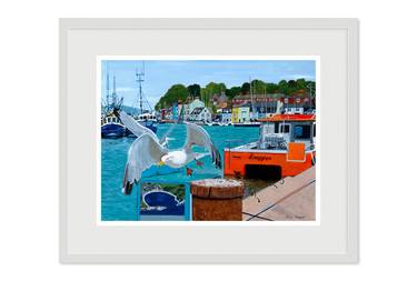 Seagulls at Weymouth Framed Giclee limited edition print thumb