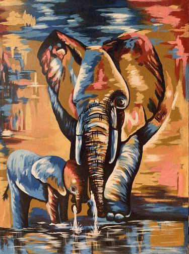 Original Expressionism Animal Paintings by Ernest Larbi Budu