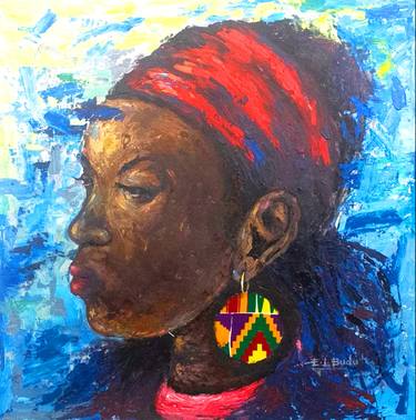 Original Expressionism Women Mixed Media by Ernest Larbi Budu