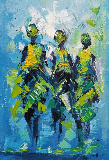 Original Abstract Expressionism Women Paintings by Ernest Larbi Budu