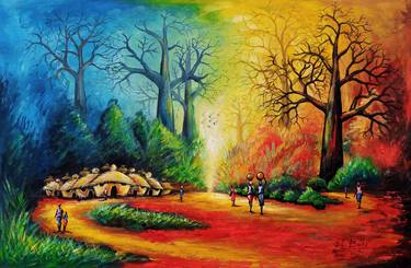 Print of Landscape Paintings by Ernest Larbi Budu