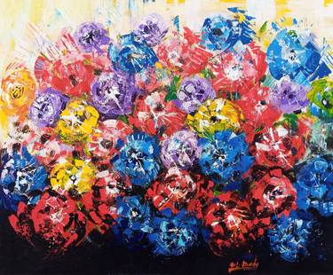 Print of Floral Paintings by Ernest Larbi Budu