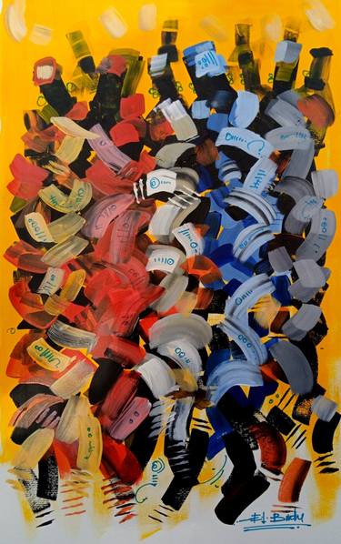 Original Abstract Calligraphy Paintings by Ernest Larbi Budu