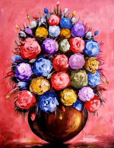 Print of Conceptual Floral Paintings by Ernest Larbi Budu