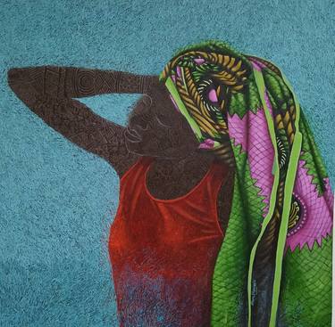 Original Contemporary Women Paintings by Obiora Ekeanozie Echekwube