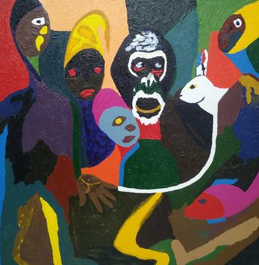 Original Abstract Paintings by Obiora Ekeanozie Echekwube