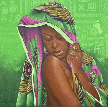 Original Contemporary Women Paintings by Obiora Ekeanozie Echekwube