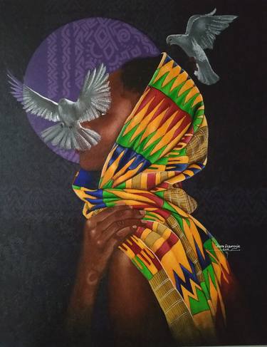 Original Realism Portrait Paintings by Obiora Ekeanozie Echekwube