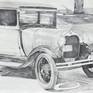 Ford 1929 Model A Drawing by Allen Spencer | Saatchi Art