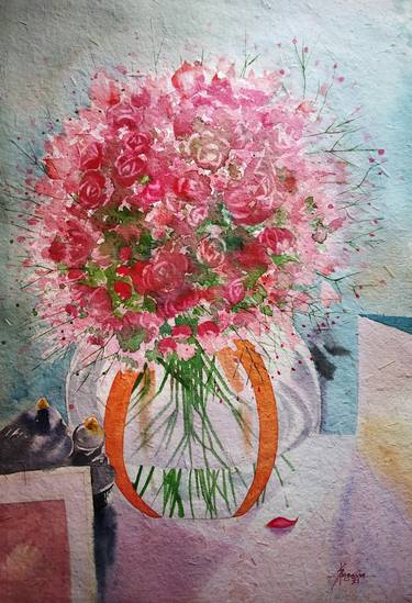 Original Fine Art Floral Paintings by SUNIL Kumar