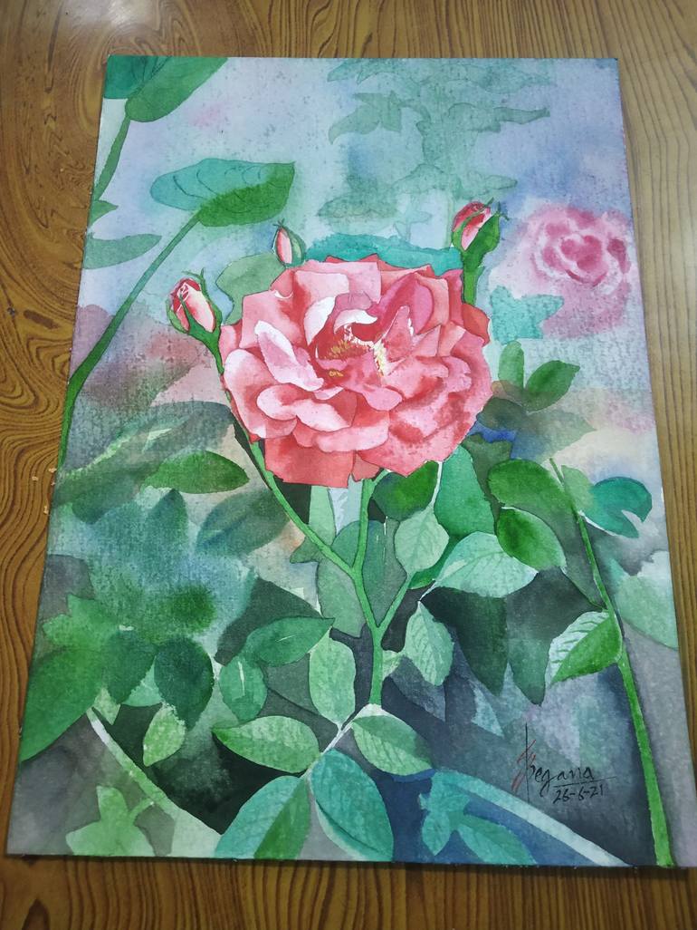 Original Fine Art Floral Painting by SUNIL Kumar