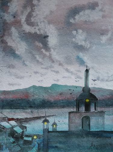 Original Art Deco Landscape Paintings by SUNIL Kumar