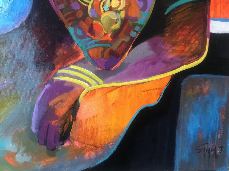 Original Abstract Figurative Abstract Painting by Shalla Javid