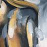 Figurative painting in acrylic, on gallery wrap canvas, no need framing. with rectangular textures creating shadows and light.