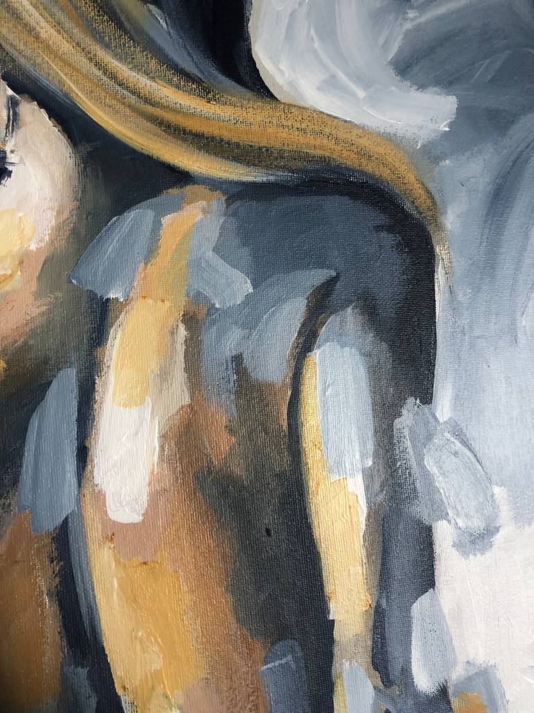 Original Figurative Nude Painting by Shalla Javid