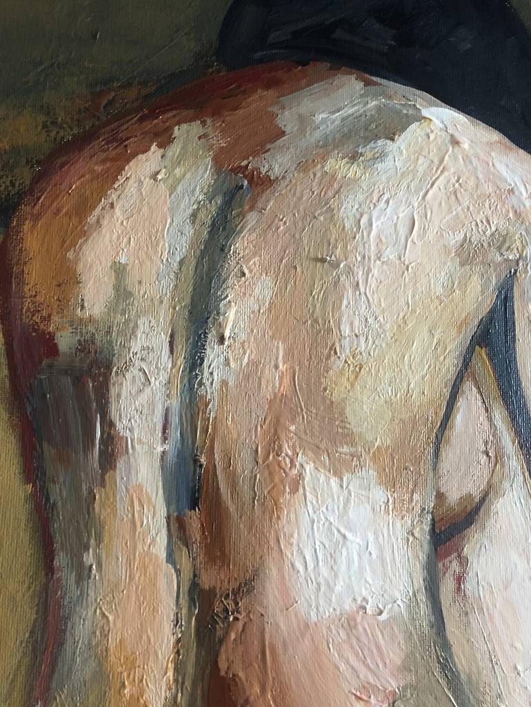 Original Figurative Nude Painting by Shalla Javid