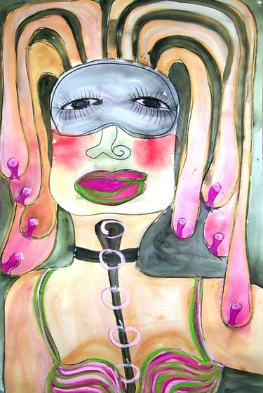 “Mama Medusa”  - 36” by 55”  2003 (ink, tempera and pastel on paper) thumb