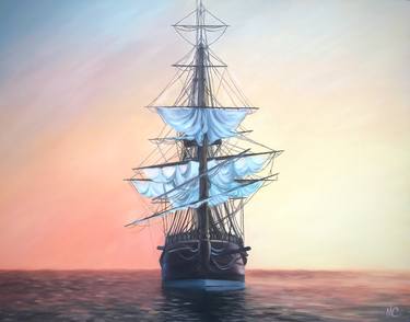 Original Ship Painting by Natalia Kondratuk
