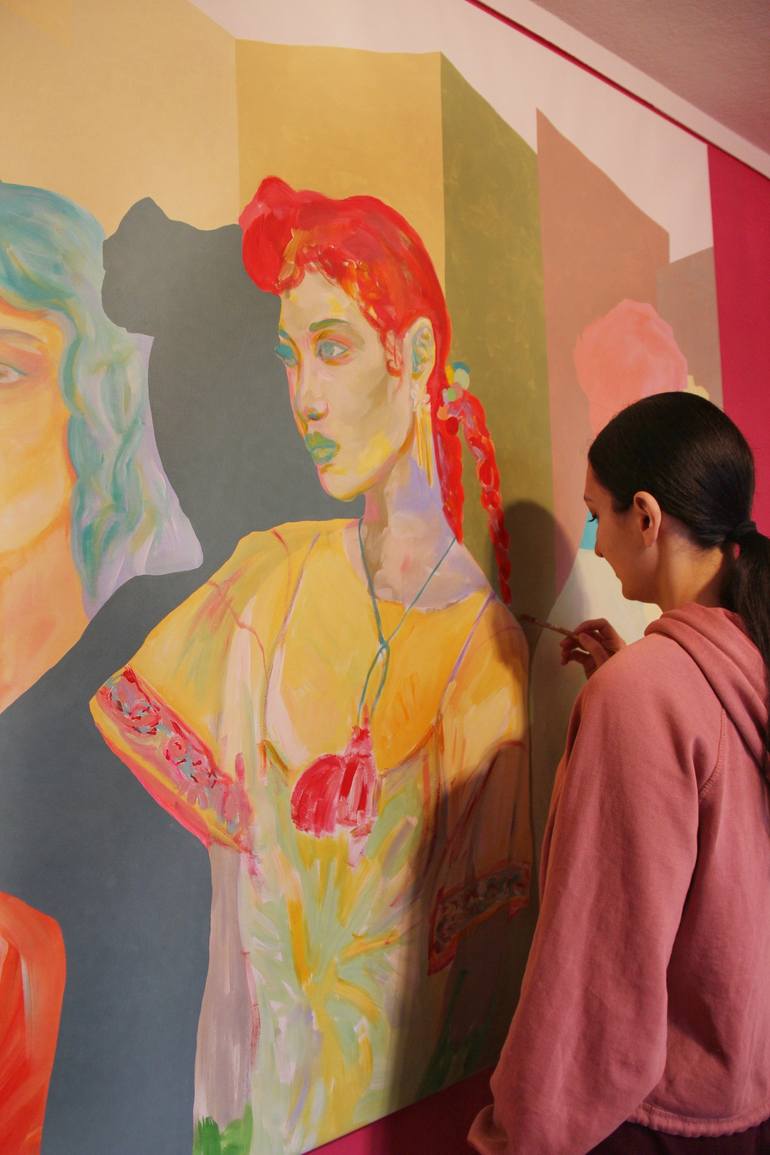 Original Expressionism People Painting by Serena Singh