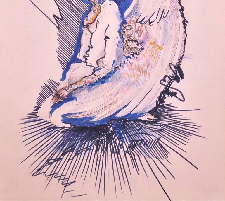 Original Abstract Expressionism Fantasy Drawing by Daria Khmyzova