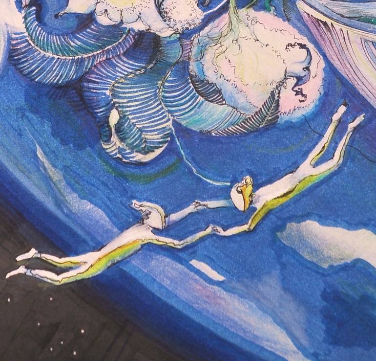 Original Surrealism Fantasy Drawing by Daria Khmyzova