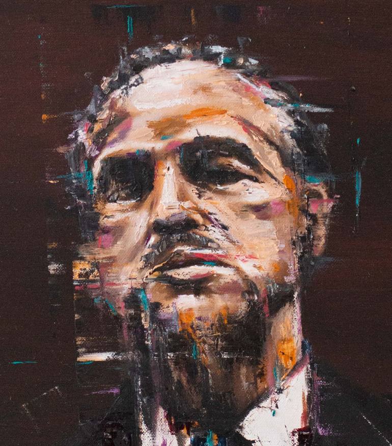 Original Abstract Portrait Painting by Marc van Rooijen