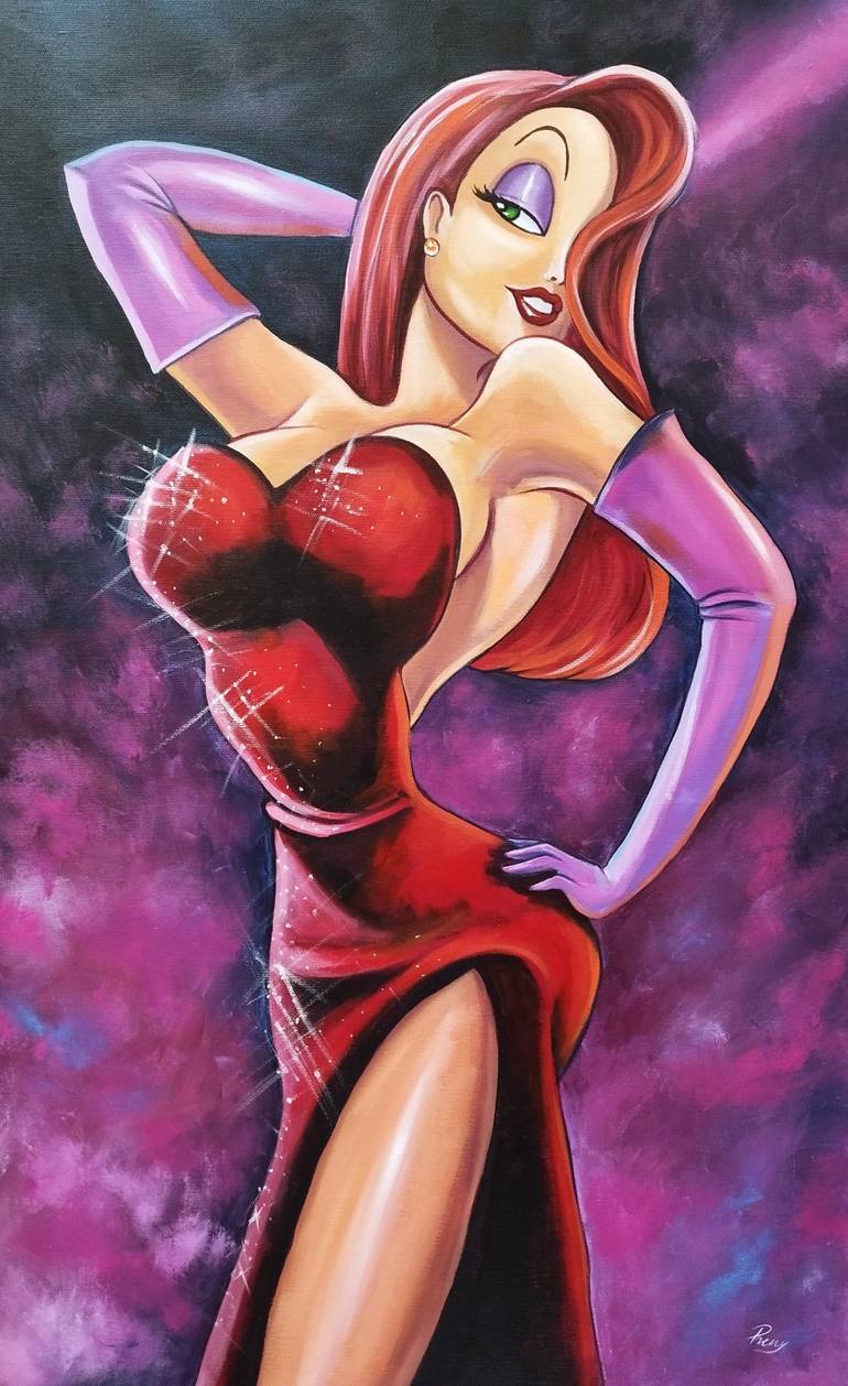 Jessica Rabbit Painting by Hajnalka Preszecsan