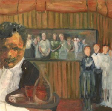 Original Surrealism People Painting by Rebecca Pinck