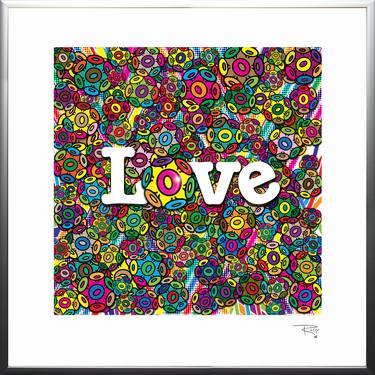 Original Abstract Love Printmaking by Russell Mariano