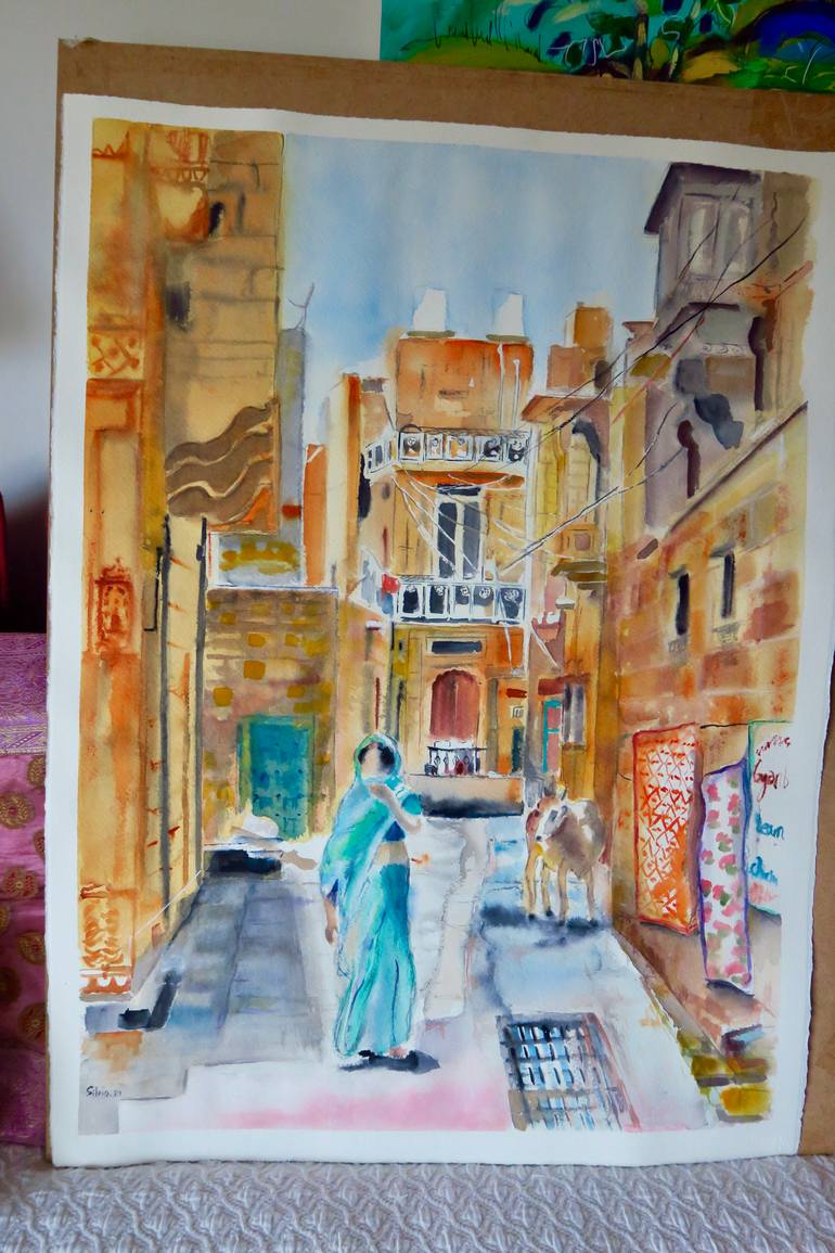 Original Figurative Cities Painting by Silvia Sierra Sanchez