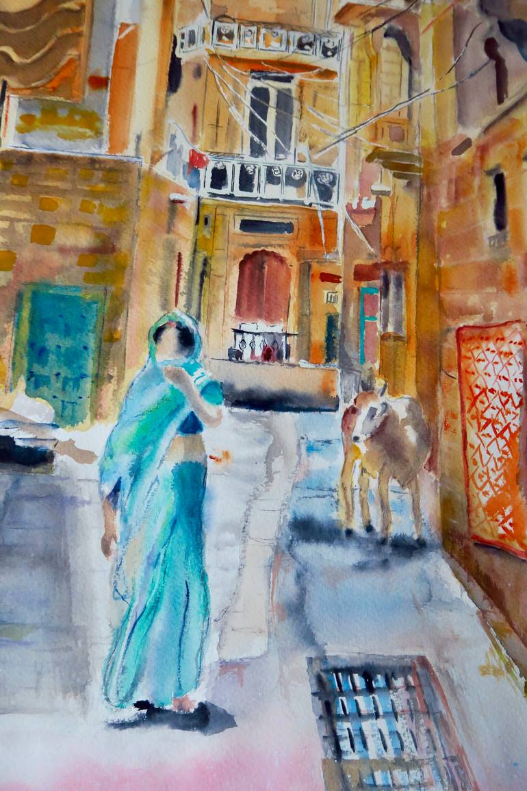 Original Figurative Cities Painting by Silvia Sierra Sanchez