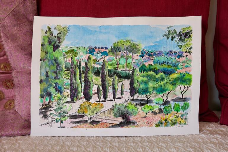 Original Figurative Landscape Drawing by Silvia Sierra Sanchez